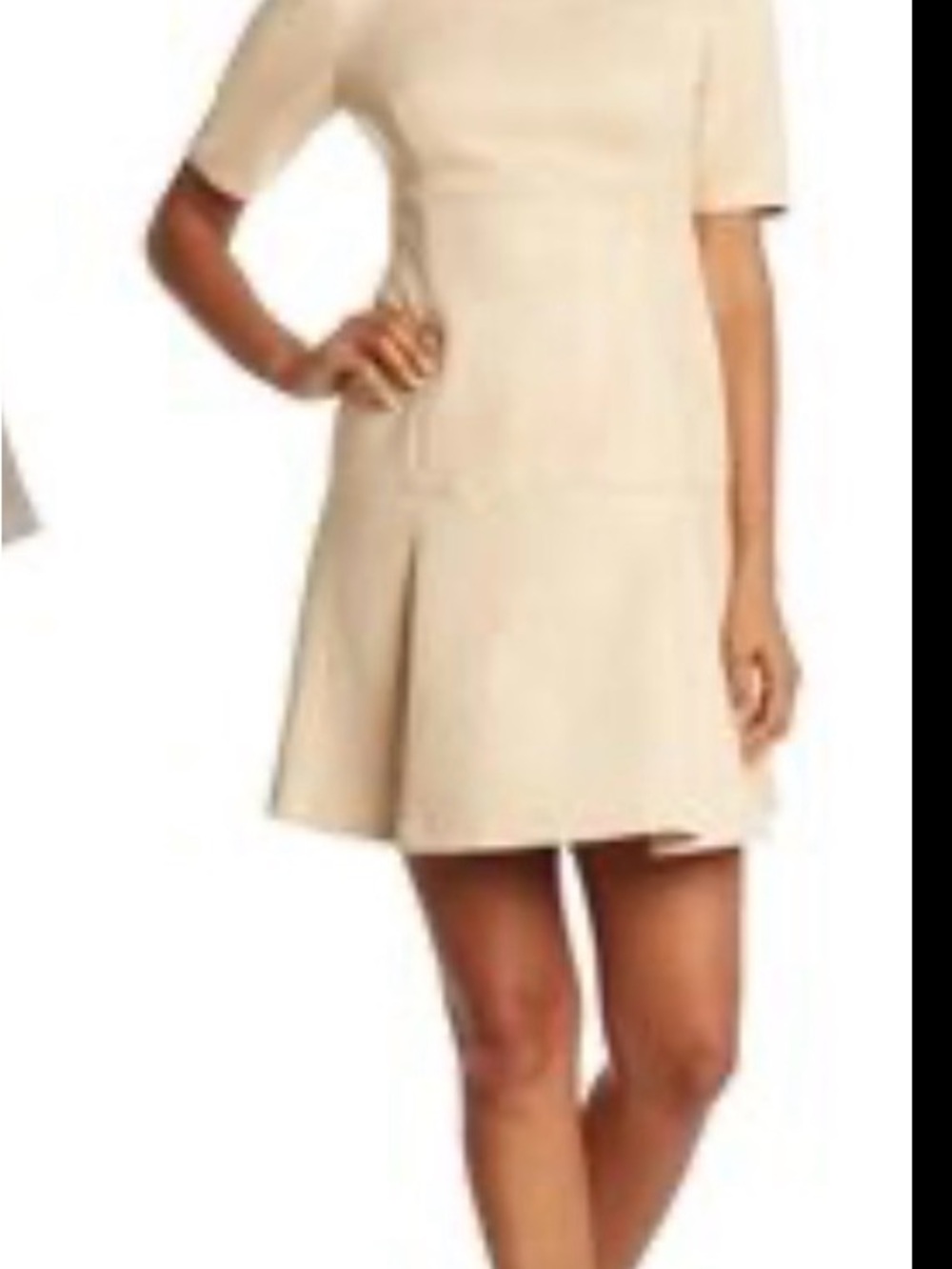Calvin Klein Cream Short Sleeve A-Line Mini Dress